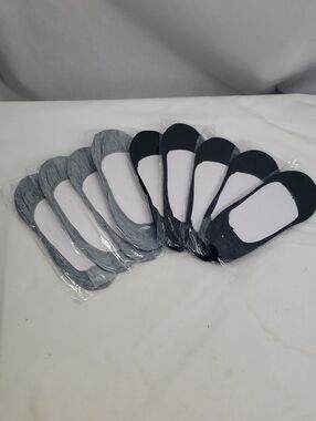 Women's No Show Socks Black Gray 9 Pair NWT